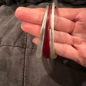 Alexis bittar. Bangles lucite. Silver / red